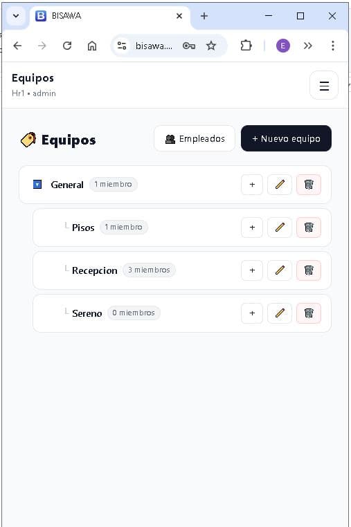 Gestión de equipos en BISAWA